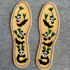 Lomix Asian Style Embroidered Insoles for Shoes Yellow Panda 10" Long Unisex New